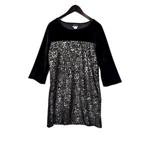 Dream Dance Black Midi Dress BURNOUT Crushed Velvet Floral Damask Large Stretch